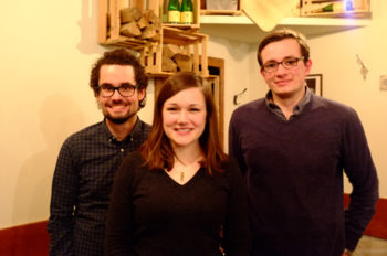 Der Vorstand 2016/17 (v.l.): Michael (stellvertretender Vorsitzender), Larissa (Vorsitzende), Philipp (Kassenwart)